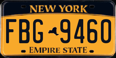 NY license plate FBG9460