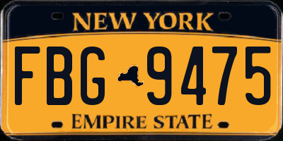 NY license plate FBG9475