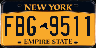 NY license plate FBG9511
