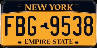 NY license plate FBG9538