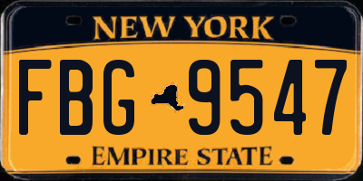 NY license plate FBG9547