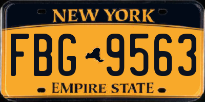 NY license plate FBG9563