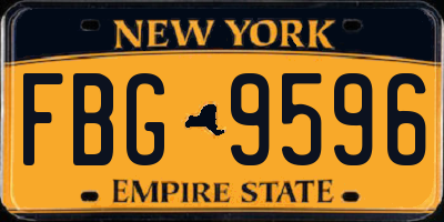 NY license plate FBG9596