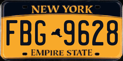 NY license plate FBG9628