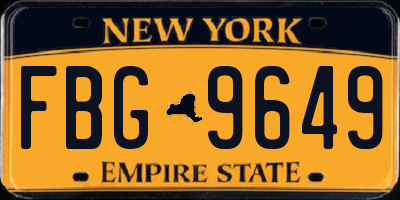 NY license plate FBG9649