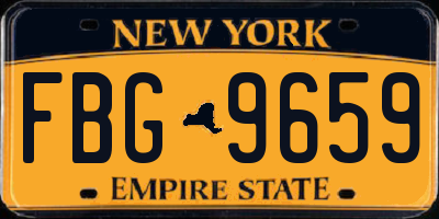 NY license plate FBG9659