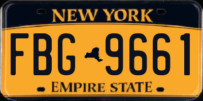 NY license plate FBG9661