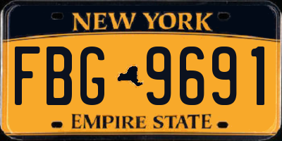 NY license plate FBG9691