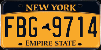 NY license plate FBG9714