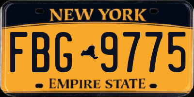 NY license plate FBG9775