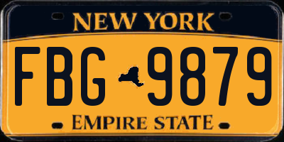 NY license plate FBG9879