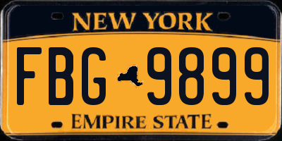 NY license plate FBG9899