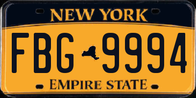 NY license plate FBG9994