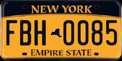NY license plate FBH0085