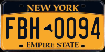 NY license plate FBH0094