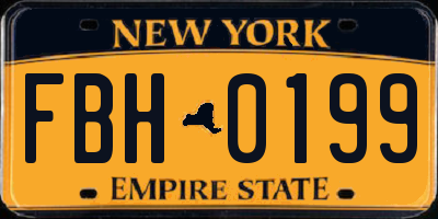 NY license plate FBH0199
