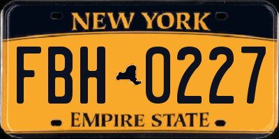 NY license plate FBH0227