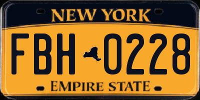 NY license plate FBH0228