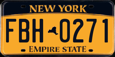 NY license plate FBH0271