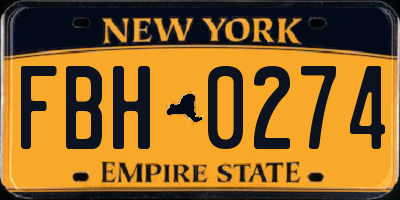 NY license plate FBH0274