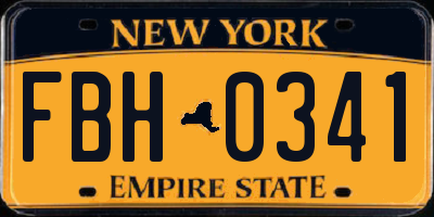 NY license plate FBH0341
