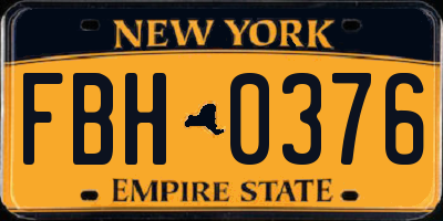 NY license plate FBH0376