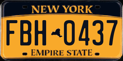 NY license plate FBH0437