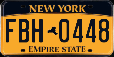 NY license plate FBH0448