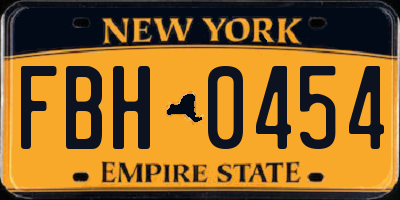 NY license plate FBH0454