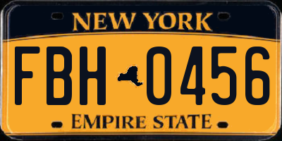 NY license plate FBH0456