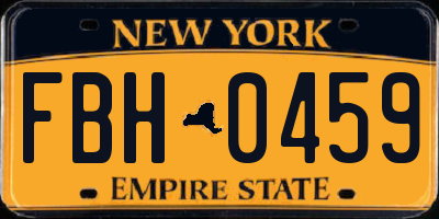 NY license plate FBH0459