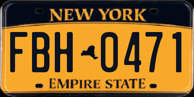 NY license plate FBH0471