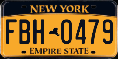 NY license plate FBH0479