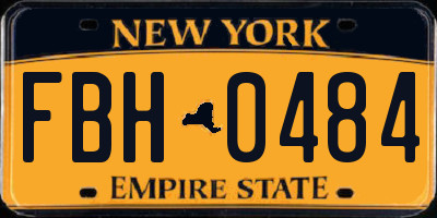NY license plate FBH0484