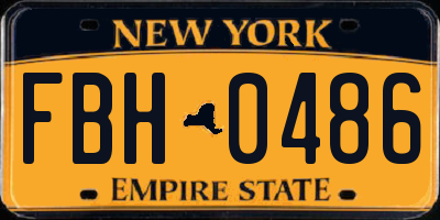 NY license plate FBH0486