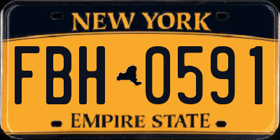 NY license plate FBH0591