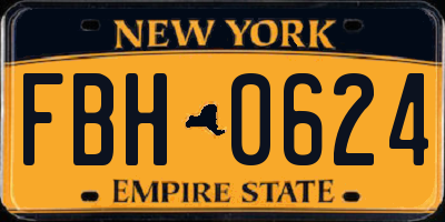 NY license plate FBH0624