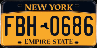 NY license plate FBH0686