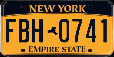 NY license plate FBH0741