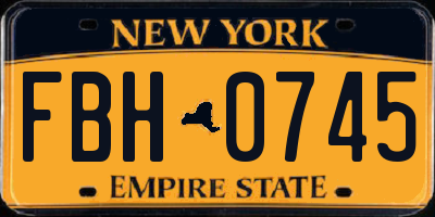 NY license plate FBH0745