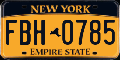 NY license plate FBH0785