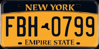 NY license plate FBH0799