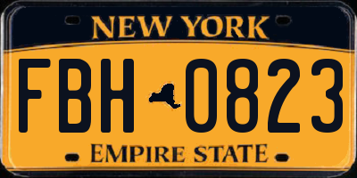 NY license plate FBH0823