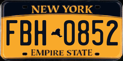 NY license plate FBH0852