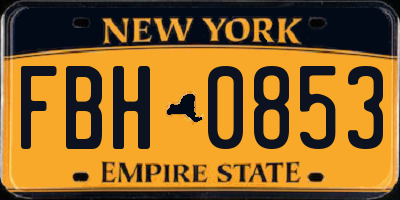 NY license plate FBH0853