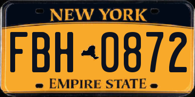 NY license plate FBH0872