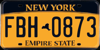 NY license plate FBH0873