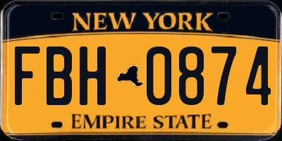 NY license plate FBH0874