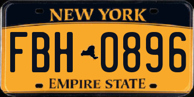 NY license plate FBH0896
