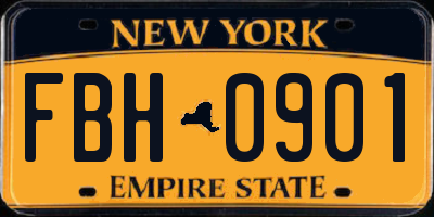 NY license plate FBH0901